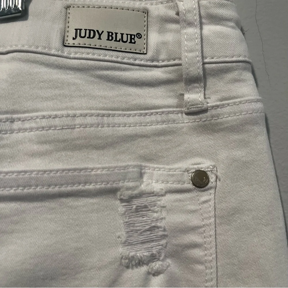 Judy Blue Jeans Women Size 9/29 White Denim High Rise Skinny Fit Distressed
